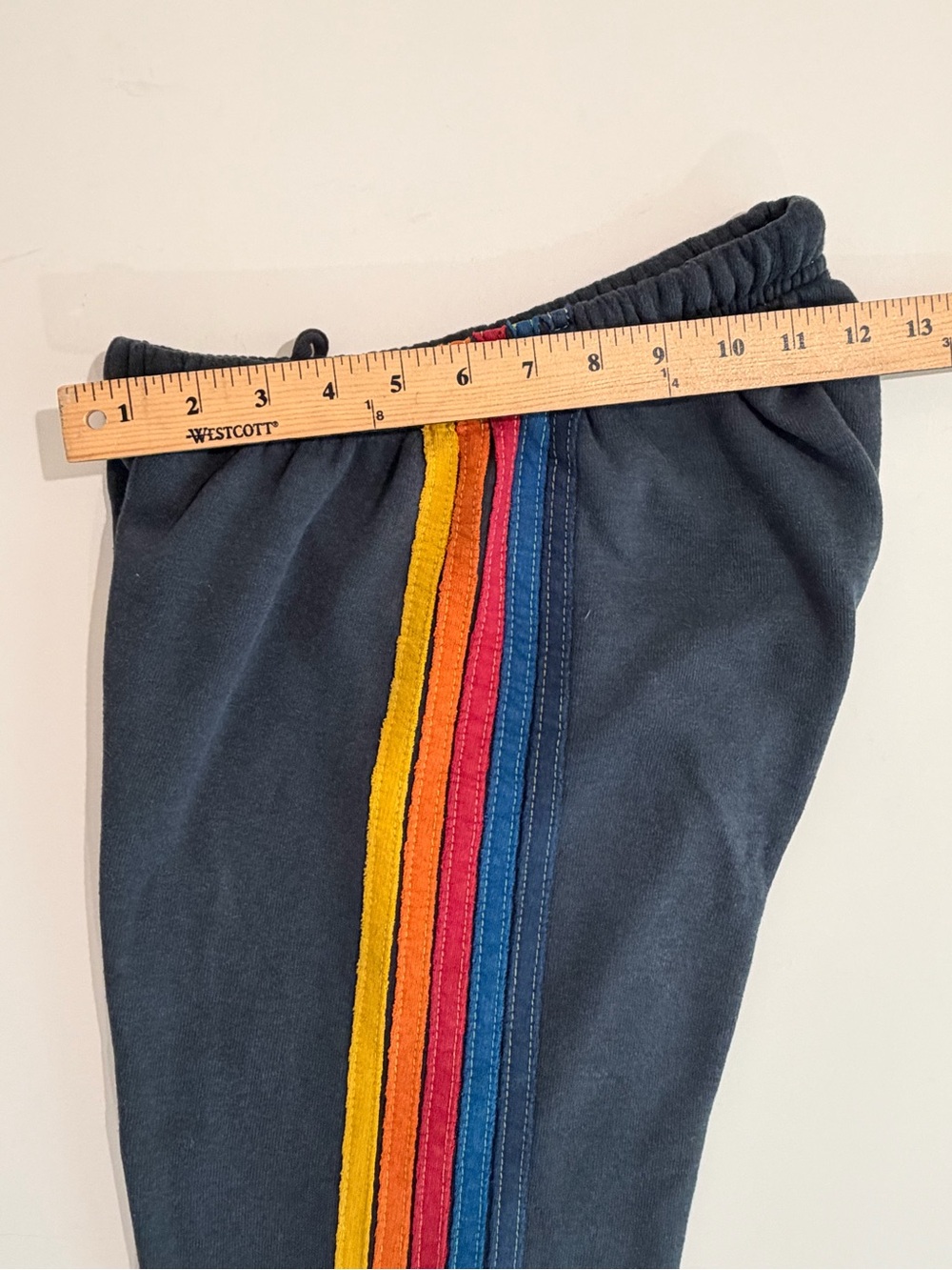 Aviator Nation 5 Stripe Rainbow Navy Charcoal Hoodie Sweatpants Set XS - Picture 13 of 15